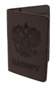 Обложка для паспорта коричневая с гербом 632155