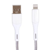 Кабель USB - Apple Lightning круглый белый 1,0м WIIIX CB-716