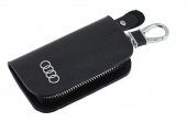 Ключница с логотипом Audi кожа черная 123