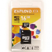 MicroSD 16Gb 10 class Exployd +адаптер