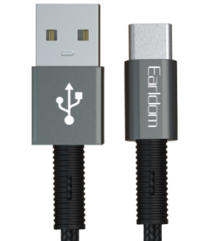 Кабель USB - Apple Lightning черный 2,4А 1,0м Earldom EC-127