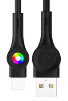 Кабель USB - Apple Lightning черный 2,4А 1,0м Earldom EC-135