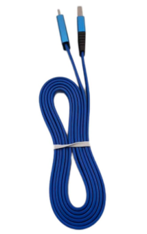 Кабель USB - Apple Lightning синий 3,0А 1,5м Data Cable возобновляемый