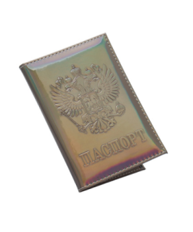 Обложка для паспорта серая с гербом 8521