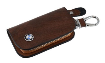 Ключница с логотипом BMW кожа коричневая 123