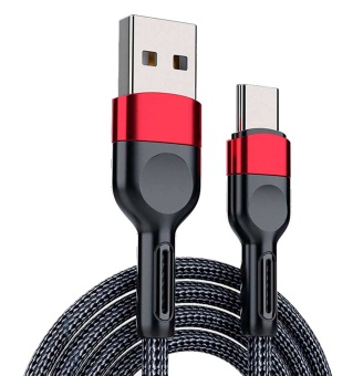Кабель USB - type C черно-красный 1,0м Hcjtwin CD-01