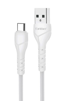 Кабель USB - type C белый 2,4А 1,0м Earldom EC-095