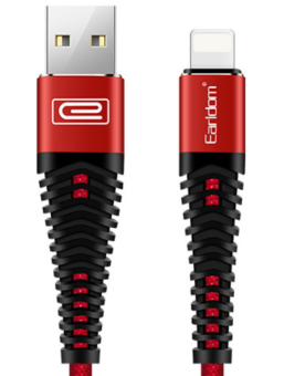 Кабель USB - Apple Lightning красный 2,0А 1,0м Earldom EC-060
