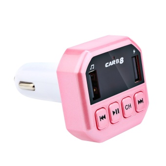 Модулятор FM CARB8 Bluetooth АЗУ 2xUSB, SD 12/24В розовый