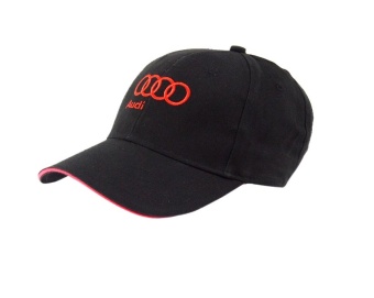 Бейсболка Audi черная с красным логотипом и надписью