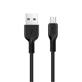 Кабель USB - microUSB черный 2,1A 3,0м Hoco X20