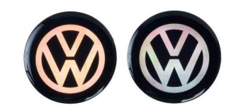 Наклейки на диски "VW" (60мм) 4шт., черный фон